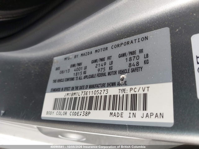 Mazda Mazda3 Gs-sky 2014 JM1BM1L73E1105273 Image 9