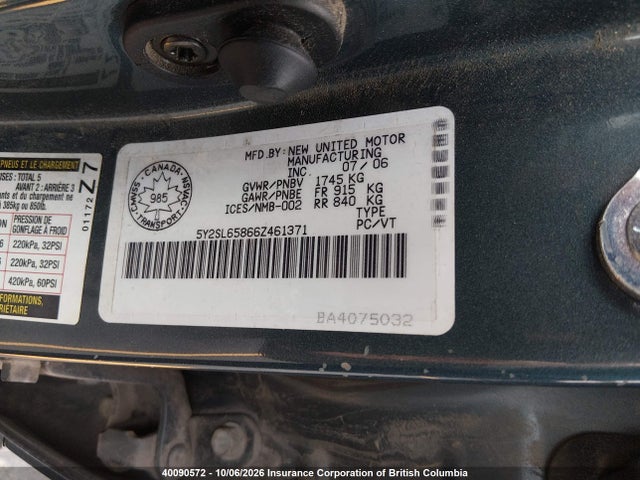 Продаж на аукціоні авто 2006 Pontiac Vibe, vin: 5Y2SL65866Z461371, номер лоту: 40090572