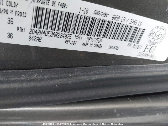 Продаж на аукціоні авто 2010 Dodge Grand Caravan Se, vin: 2D4RN4DE9AR224075, номер лоту: 40089101