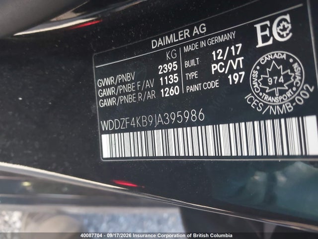 Продаж на аукціоні авто 2018 Mercedes-benz E 300 4matic, vin: WDDZF4KB9JA395986, номер лоту: 40087704