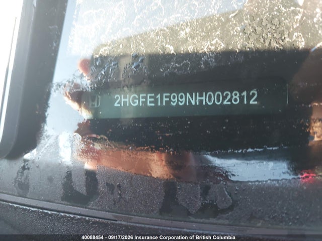 40088454 :رقم المزاد ، 2HGFE1F99NH002812 vin ، 2022 Honda Civic Touring مزاد بيع