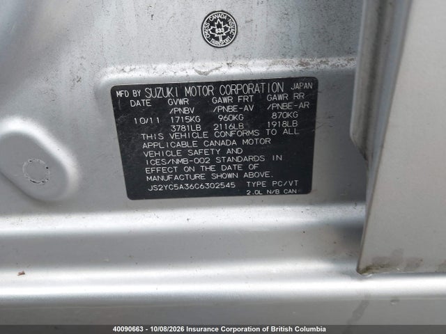 Продажа на аукционе авто 2012 Suzuki Sx4, vin: JS2YC5A36C6302545, номер лота: 40090663