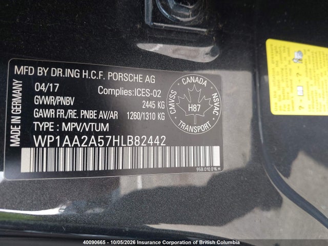 Porsche Macan 2017 WP1AA2A57HLB82442 Image 9