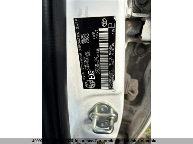 40090690 :رقم المزاد ، JTDKDTB35K1631748 vin ، 2019 Toyota Prius مزاد بيع