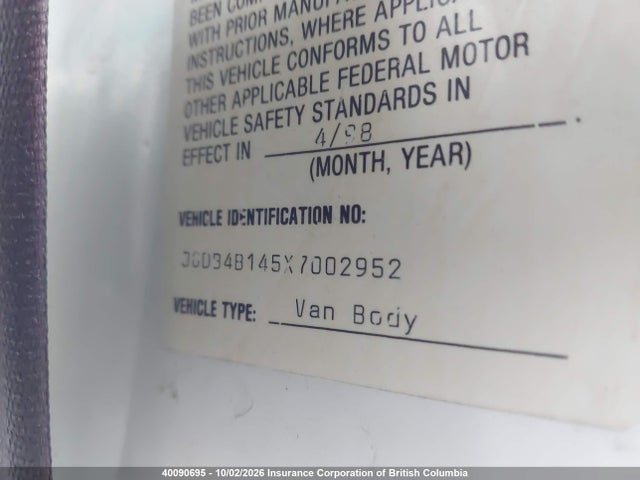 40090695 :رقم المزاد ، J8DB4B145X7002952 vin ، 1999 Gmc W3500 W35042 مزاد بيع