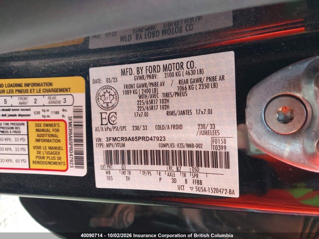 Ford Bronco Sport 2023 3FMCR9A65PRD47923 Image 9