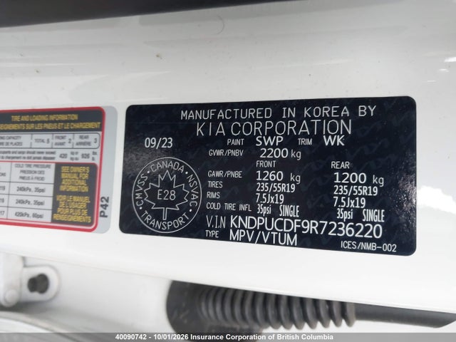 40090742 :رقم المزاد ، KNDPUCDF9R7236220 vin ، 2024 Kia Sportage Lx مزاد بيع