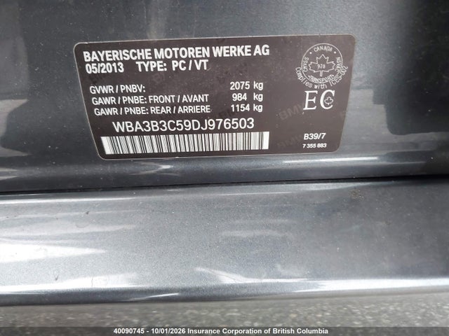 Aukcja sprzedaży 2013 Bmw 328i, vin: WBA3B3C59DJ976503, numer aukcji: 40090745