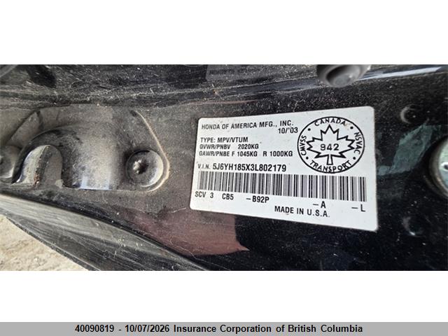 Продажа на аукционе авто 2003 Honda Element Ex, vin: 5J6YH185X3L802179, номер лота: 40090819
