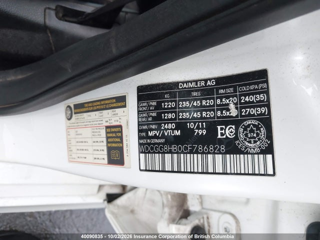 2012 Mercedes-benz Glk 350 4matic მანქანა იყიდება აუქციონზე, vin: WDCGG8HB0CF786828, აუქციონის ნომერი: 40090835