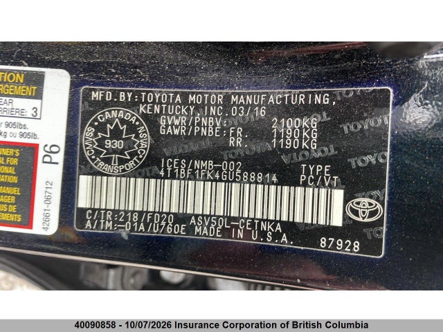 Продаж на аукціоні авто 2016 Toyota Camry, vin: 4T1BF1FK4GU588814, номер лоту: 40090858