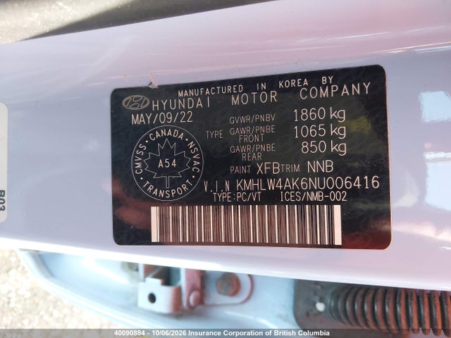 2022 Hyundai Elantra N Manual მანქანა იყიდება აუქციონზე, vin: KMHLW4AK6NU006416, აუქციონის ნომერი: 40090884