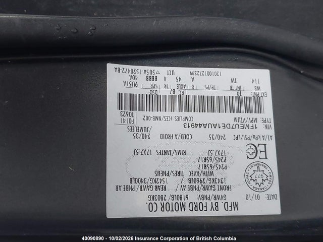 Продажа на аукционе авто 2010 Ford Explorer Xlt, vin: 1FMEU7DE1AUA44913, номер лота: 40090890