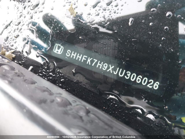 2018 Honda Civic მანქანა იყიდება აუქციონზე, vin: SHHFK7H9XJU306026, აუქციონის ნომერი: 40090894
