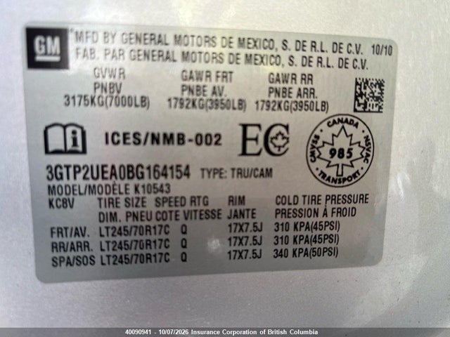 Aukcja sprzedaży 2011 Gmc Sierra 1500 Sl, vin: 3GTP2UEA0BG164154, numer aukcji: 40090941