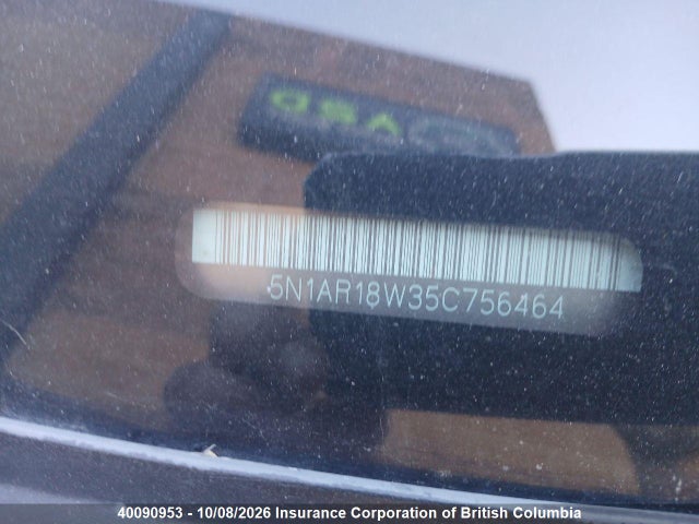 40090953 :رقم المزاد ، 5N1AR18W35C756464 vin ، 2005 Nissan Pathfinder Se Off-road مزاد بيع