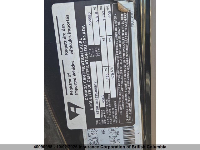 Aukcja sprzedaży 2003 Toyota Tundra Access Cab Sr5, vin: 5TBRT34193S405612, numer aukcji: 40090958