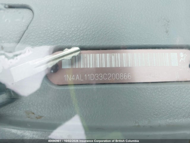 40090961 :رقم المزاد ، 1N4AL11D33C200866 vin ، 2003 Nissan Altima S/sl مزاد بيع