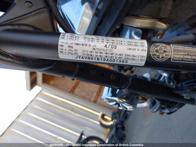 Aukcja sprzedaży 2009 Yamaha Xvs950 A, vin: JYAVN01N19A001565, numer aukcji: 40090989