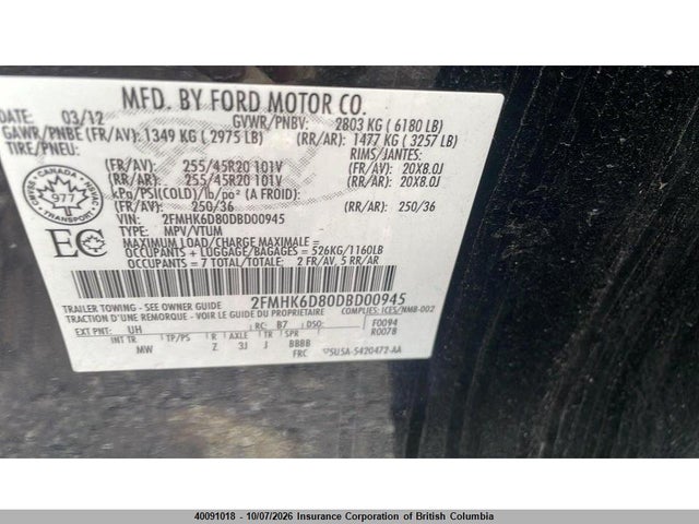 Продаж на аукціоні авто 2013 Ford Flex, vin: 2FMHK6D80DBD00945, номер лоту: 40091018