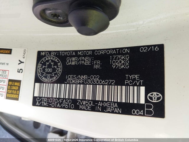 Toyota Prius 2016 JTDKBRFU3G3006272 Image 9