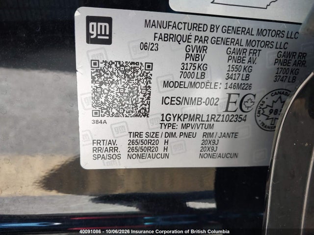 Aukcja sprzedaży 2024 Cadillac Lyriq, vin: 1GYKPMRL1RZ102354, numer aukcji: 40091086