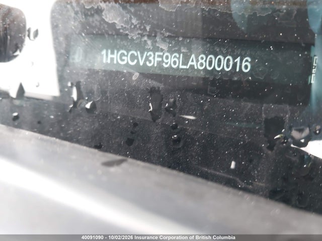 Aukcja sprzedaży 2020 Honda Accord Touring Hybrid, vin: 1HGCV3F96LA800016, numer aukcji: 40091090