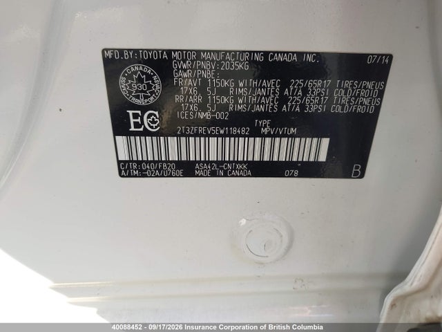 Toyota RAV4 LE 2014 2T3ZFREV5EW118482 Image 9