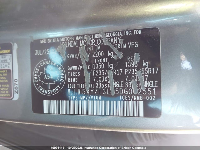 Aukcja sprzedaży 2013 Hyundai Santa Fe Sport, vin: 5XYZT3LB5DG002551, numer aukcji: 40091116
