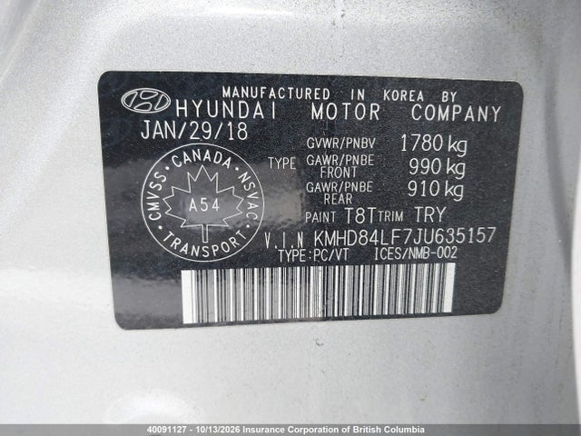 KMHD84LF7JU635157 Hyundai Elantra Sel/value/limited