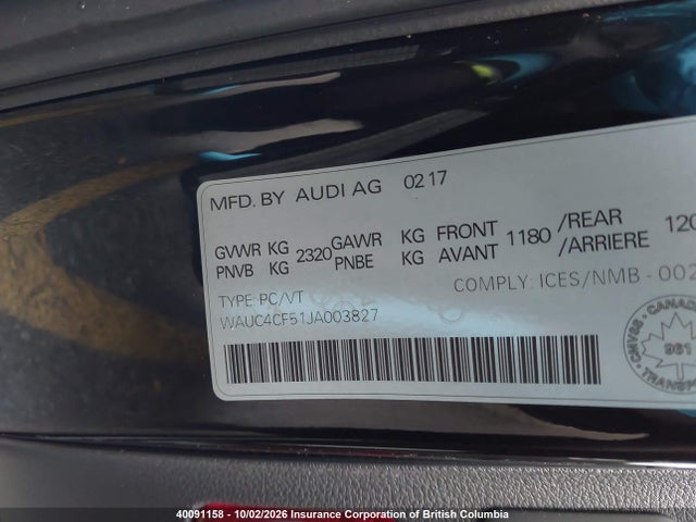 Продаж на аукціоні авто 2018 Audi S5, vin: WAUC4CF51JA003827, номер лоту: 40091158