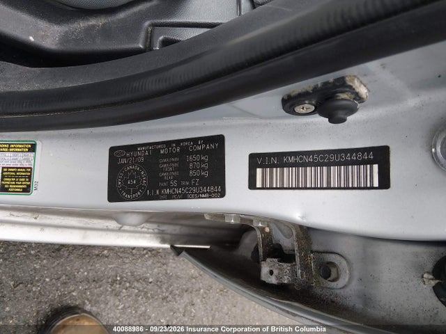 Продаж на аукціоні авто 2009 Hyundai Accent Gls, vin: KMHCN45C29U344844, номер лоту: 40088986