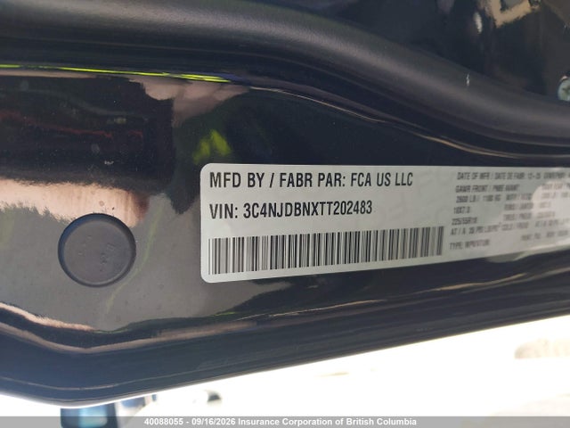 Продаж на аукціоні авто 2026 Jeep Compass Latitude, vin: 3C4NJDBNXTT202483, номер лоту: 40088055