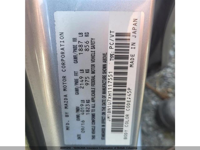 Продажа на аукционе авто 2017 Mazda 3 Sport, vin: JM1BN1U7XH1117551, номер лота: 40091210
