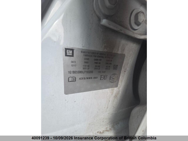 40091239 :رقم المزاد ، 1G1BE5SMXJ7163280 vin ، 2018 Chevrolet Cruze مزاد بيع