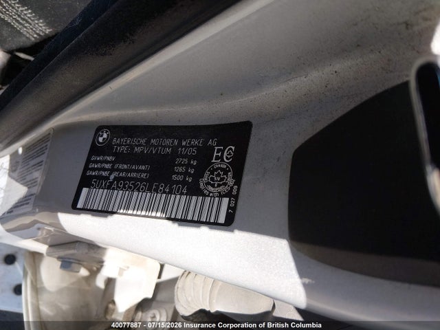 40077887 :رقم المزاد ، 5UXFA93526LE84104 vin ، 2006 Bmw X5 4.8is مزاد بيع