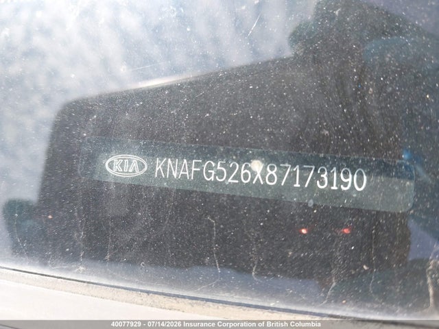 2008 Kia Rondo Lx/ex მანქანა იყიდება აუქციონზე, vin: KNAFG526X87173190, აუქციონის ნომერი: 40077929
