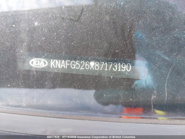 2008 Kia Rondo Lx/ex მანქანა იყიდება აუქციონზე, vin: KNAFG526X87173190, აუქციონის ნომერი: 40077929