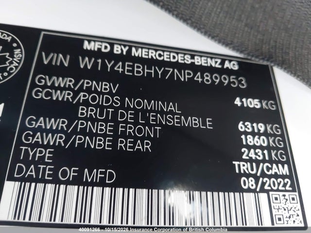 Mercedes-Benz Sprinter 2500 2022 W1Y4EBHY7NP489953 Image 9