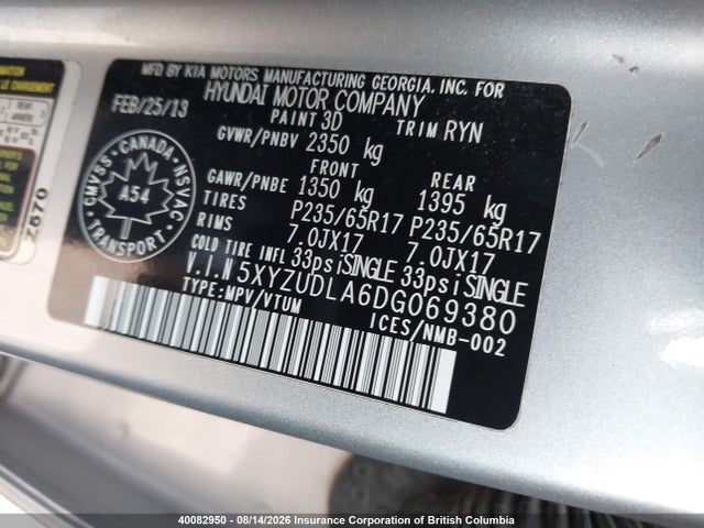 Продаж на аукціоні авто 2013 Hyundai Santa Fe Sport, vin: 5XYZUDLA6DG069380, номер лоту: 40082950