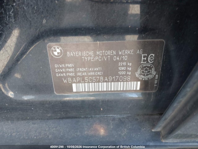 Aukcja sprzedaży 2011 Bmw 3-series, vin: WBAPL5C57BA917098, numer aukcji: 40091298
