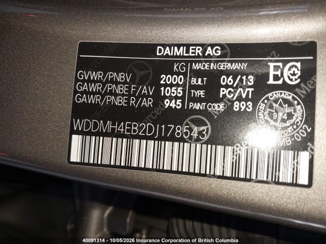 Aukcja sprzedaży 2013 Mercedes-benz B250, vin: WDDMH4EB2DJ178543, numer aukcji: 40091314