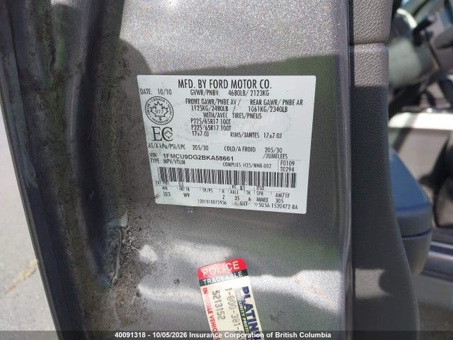 Aukcja sprzedaży 2011 Ford Escape Xlt, vin: 1FMCU9DG2BKA58661, numer aukcji: 40091318