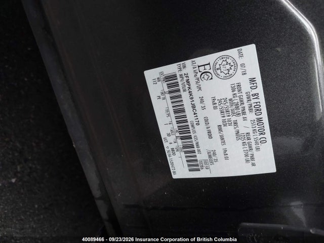 Продаж на аукціоні авто 2018 Ford Edge Titanium, vin: 2FMPK4K91JBC41170, номер лоту: 40089466