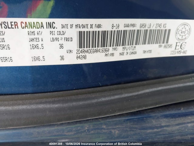 Продаж на аукціоні авто 2010 Dodge Grand Caravan Se, vin: 2D4RN4DE6AR416960, номер лоту: 40091388