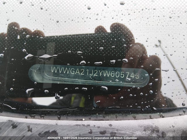 Продаж на аукціоні авто 2000 Volkswagen Golf Gls, vin: WVWGA21J2YW605743, номер лоту: 40090979