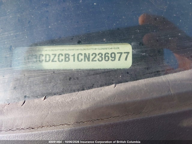 40091464 :رقم المزاد ، 1C3CDZCB1CN236977 vin ، 2012 Dodge Avenger Sxt مزاد بيع