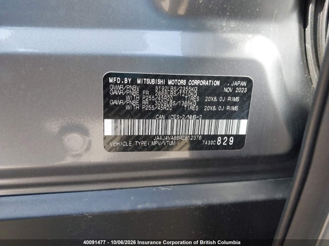 Aukcja sprzedaży 2024 Mitsubishi Outlander Le/se/sel, vin: JA4J4VA86RZ612376, numer aukcji: 40091477