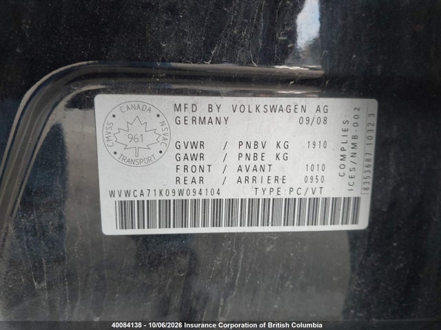 Продаж на аукціоні авто 2009 Volkswagen Rabbit, vin: WVWCA71K09W094104, номер лоту: 40084138