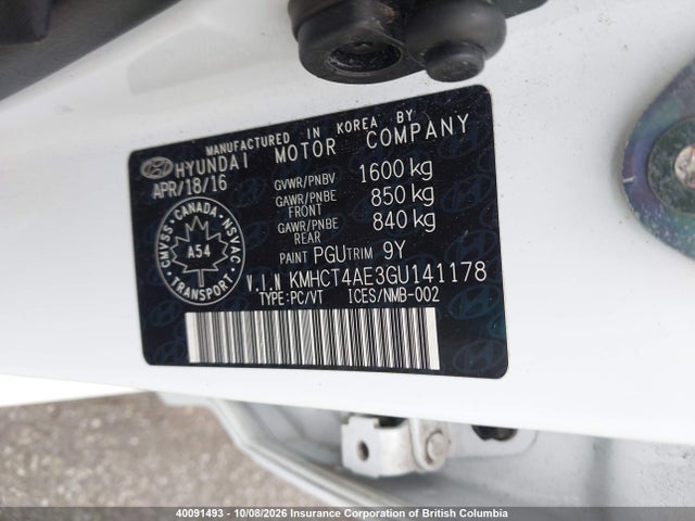 Aukcja sprzedaży 2016 Hyundai Accent Le, vin: KMHCT4AE3GU141178, numer aukcji: 40091493